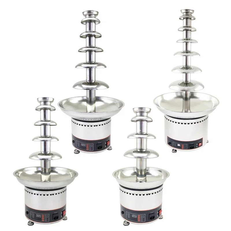 

110V 220V Chocolate Fountain Stainless Steel 4/5/6/7 Tiers Chocolate Waterfall Machine Melting Warming Machine