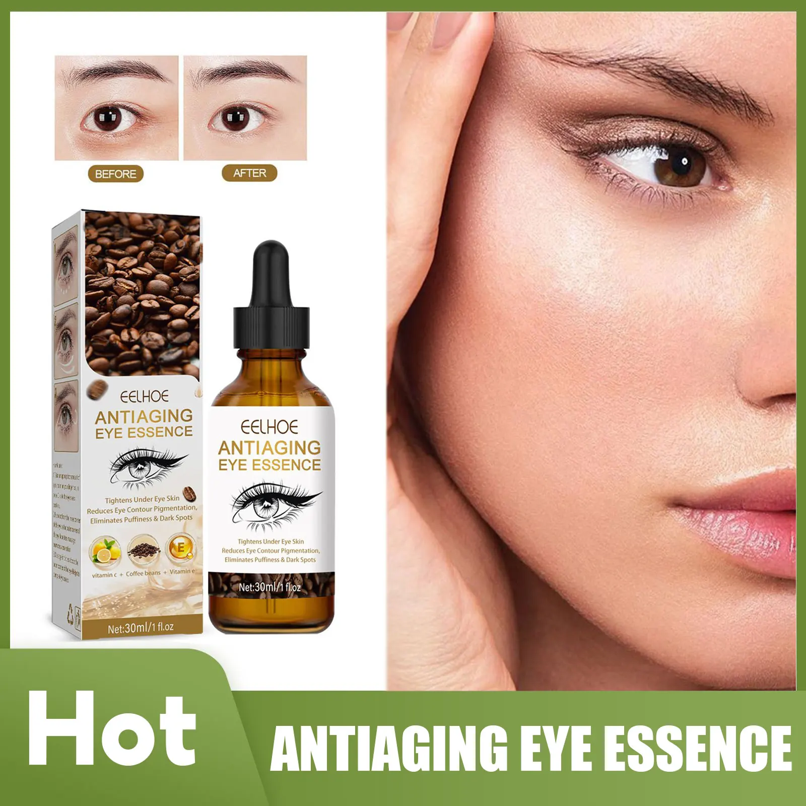 

Anti Aging Eye Essence Fade Pouch Fine Lines Pores Resis Wrinkles Fishtail Pattern Dark Circles Around Eyes Tightens Care Serum