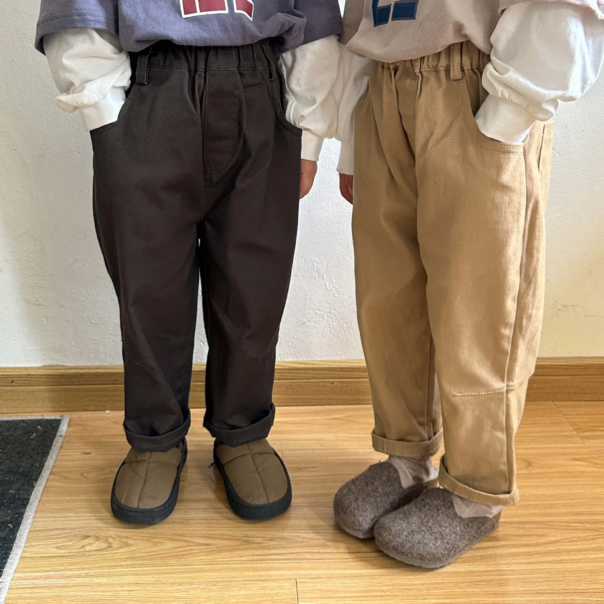 

Autumn New Children Loose Harem Pants Fashion Baby Boys Elastic Waist Trousers Girls Solid Versatile Casual Pants Kids Clothes