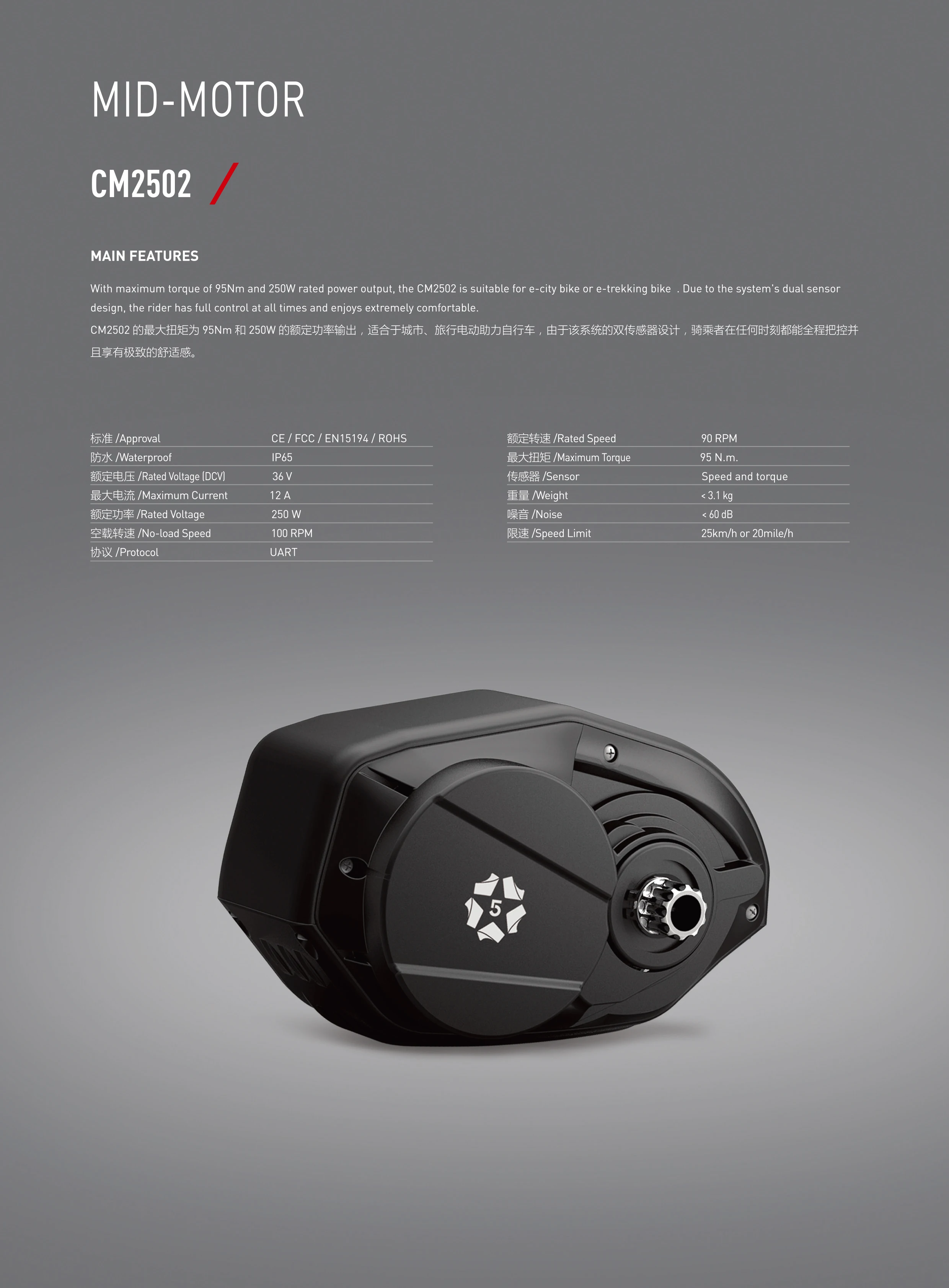 Комплект двигателя среднего привода Wuxing ebike 36 В 250 Вт 95 нм запчасти для