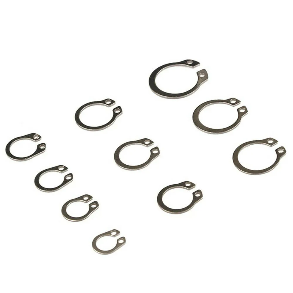 

100 PCS 304 Stainless Steel Stainless Steel E Clip Washer Assortment Kit Circlip Retaining Ring For Shaft Fastener M8~M18