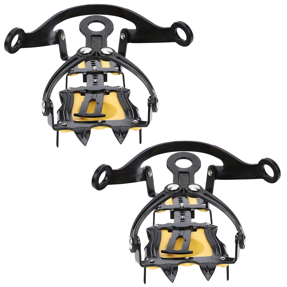 

1Pair 10 Teeth Crampon Stainless Steel Anti-Skid Snow Ice Climbing Shoe Traction Device for Mountaineering