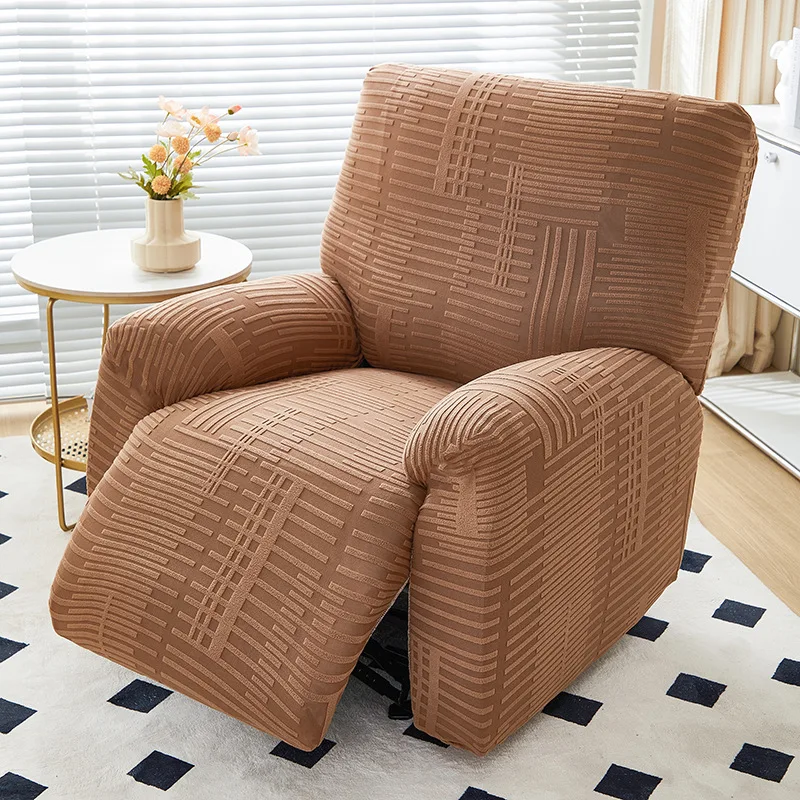 

1 Seater Jacquard Split Recliner Sofa Cover Lazy Boy Relax Reclining Chair Sofa Cover Solid Color Soft Single Armchair Slipcover