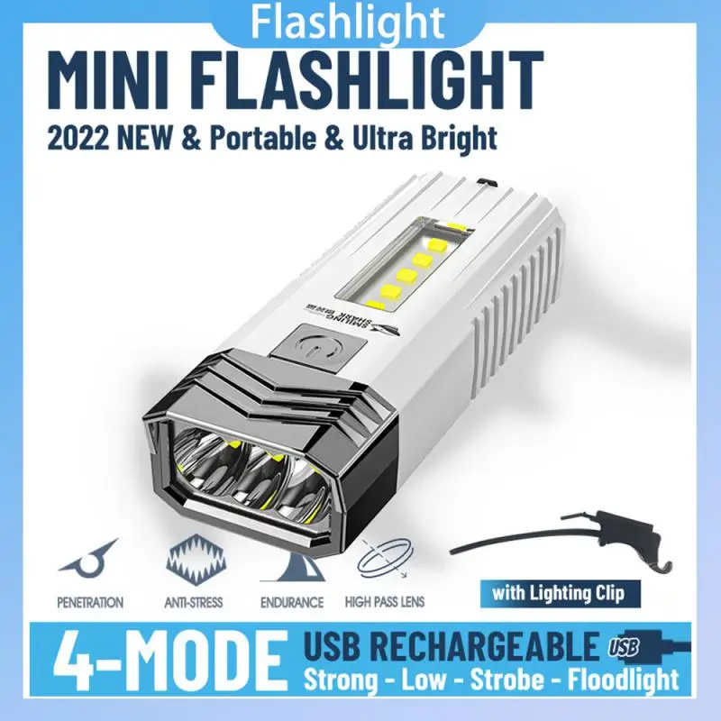 

MINI Flashlight Built In Battery USB LED Flashlight Waterproof Tactical Camping Flash Light Outside Hiking Torch Lamp Lantern
