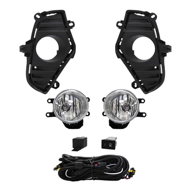 

Fog Light Headlight Fog Lamp Cover Grill Bezel Switch Foglights Assembly For Toyota RAV4 2019 2020 2021 2022