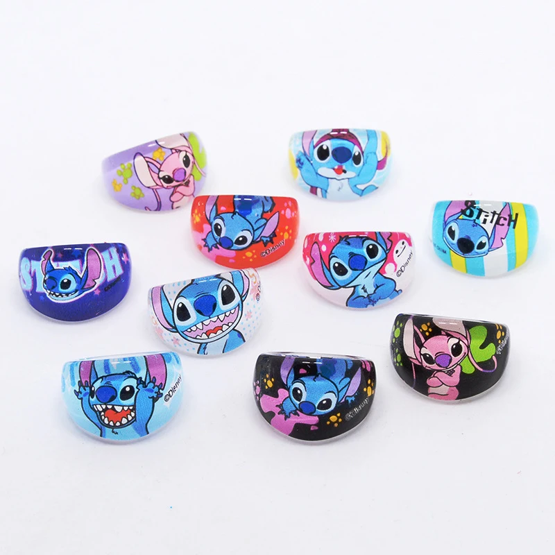 12 Disney Series Смешанные кольца мультики сшитые принты детские вечеринки маленькие