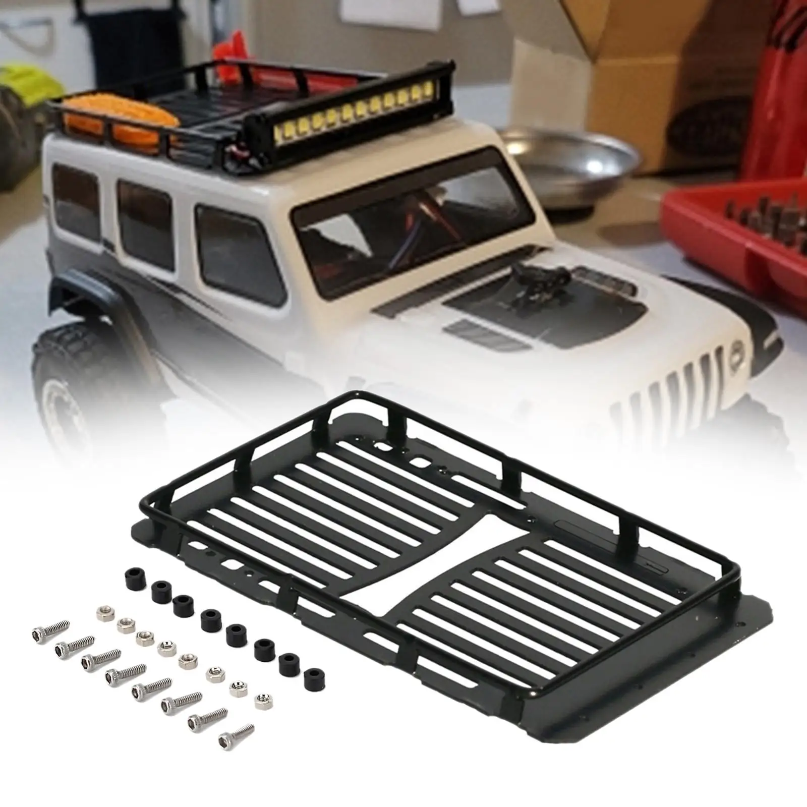 Металлический багажник на крышу прочный для Axial 1/24 RC Rock детали гусеничного