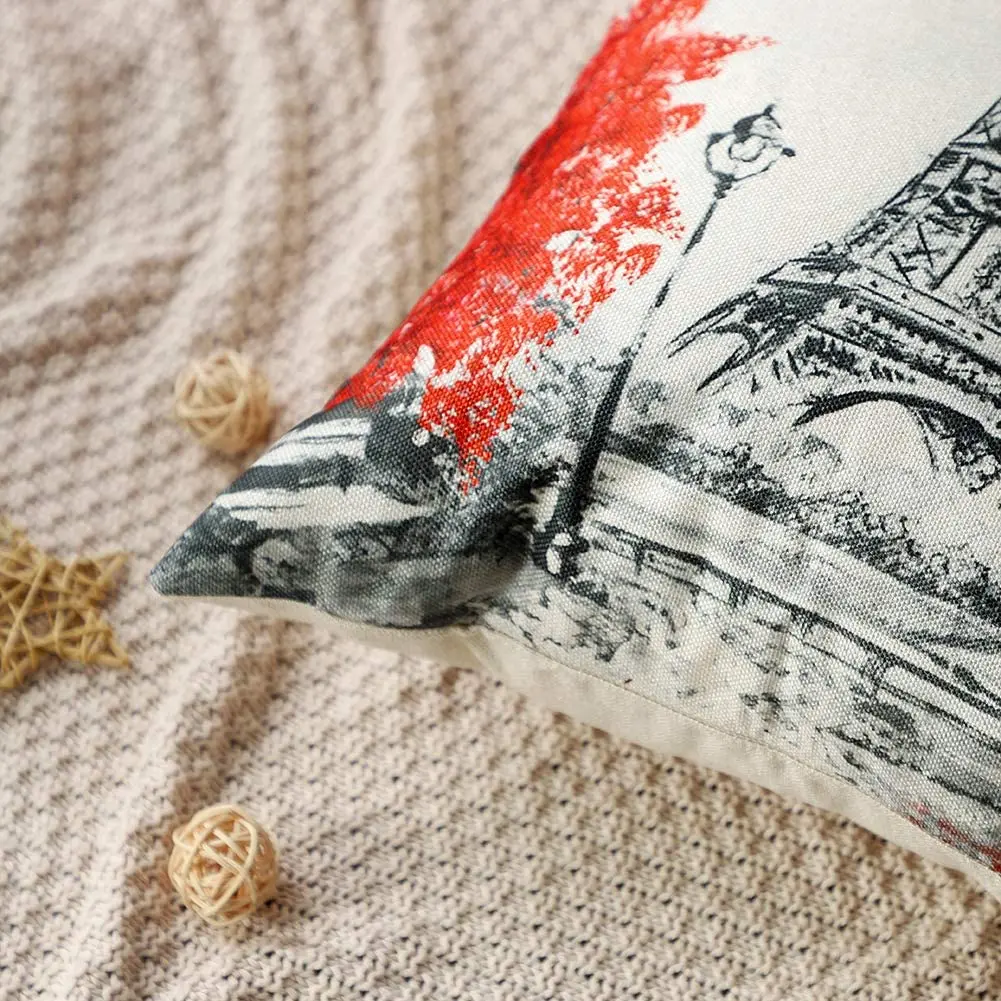 Чехол для подушки с изображением Парижа льняная декоративная наволочка гостиной