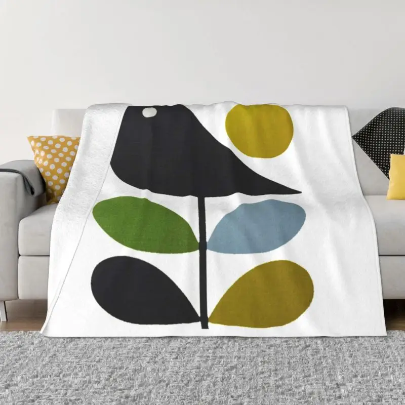 

Modern Scandinavian Floral Orla Art Blankets Breathable Soft Flannel Sprint Throw Blanket Sofa Home Bed Orla Kiely Mid Century