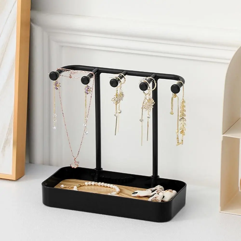 

Wooden Earrings Display Rack PP Jewelry Storage Rack Desktop Organising Stand