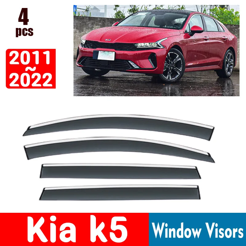 FOR KIA k5 2011-2022 Window Visors Rain Guard Windows Rain Cover Deflector Awning Shield Vent Guard Shade Cover Trim