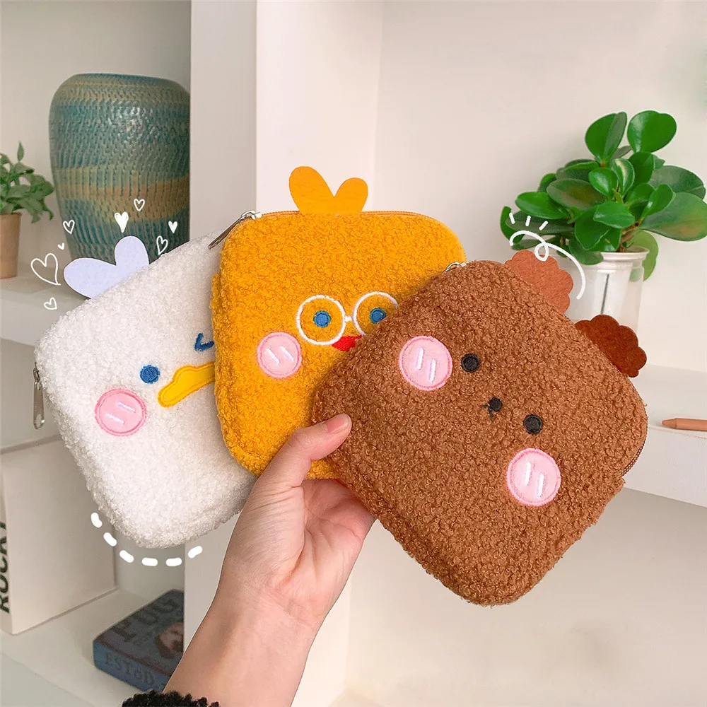 

Cartoon Mini Storage Bag Coin Purse Wallet Cute Portable Sanitary Napkin Storage Bag Simple Creative Toiletries Bag Wash Bag