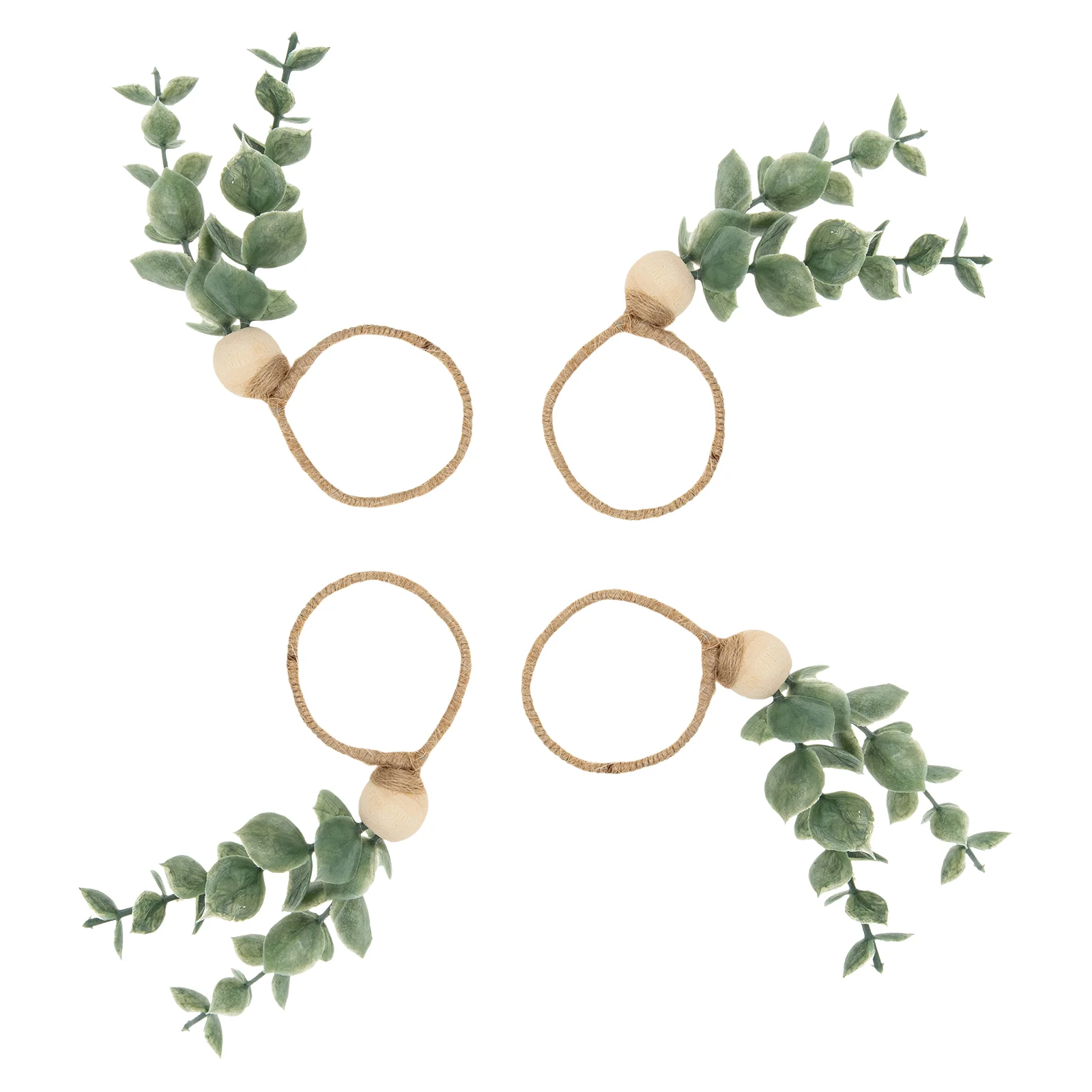 

4 Pcs Simulation Green Plant Napkin Rings Practical Napkin Clasps Napkin Buckles