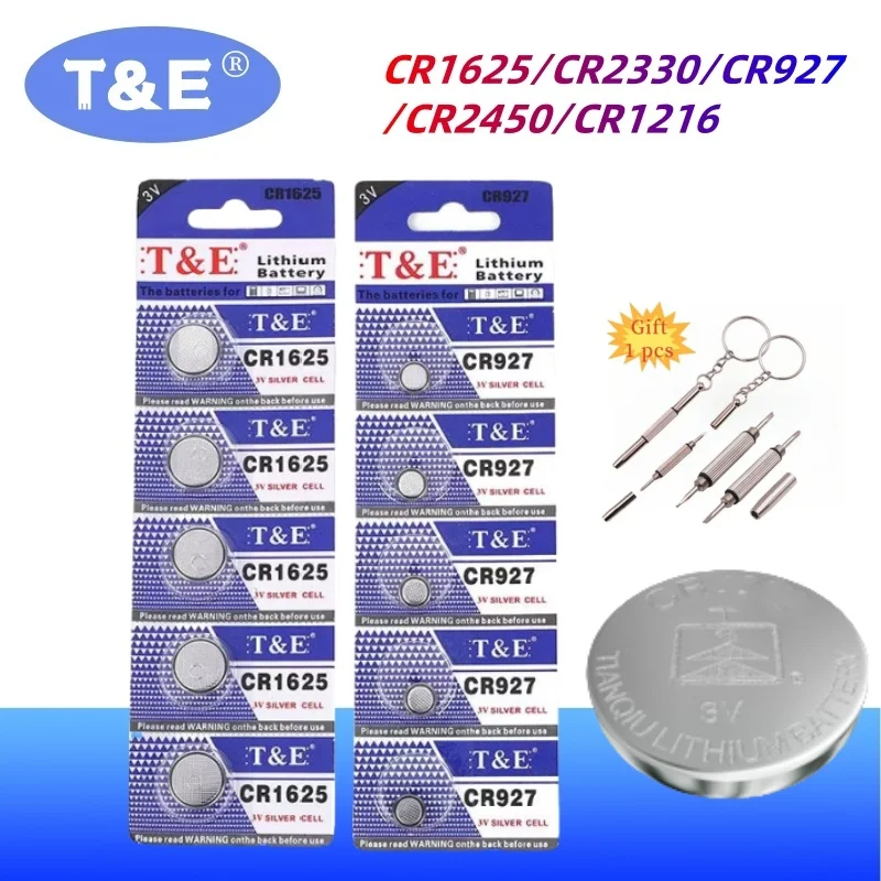 НОВЫЙ 5 шт. CR1625 Batteria CR2330 CR927 CR2450 CR1216 литиевая батарея для часов автомобильный ключ