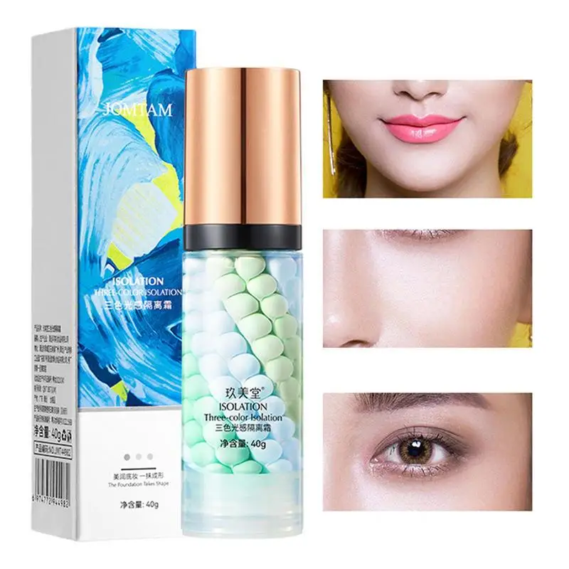 

Color Correcting Primer 1-step Tricolor Correcting Facial Serums Face Makeup Primer Base Isolation Cream Invisible Pore Moisturi