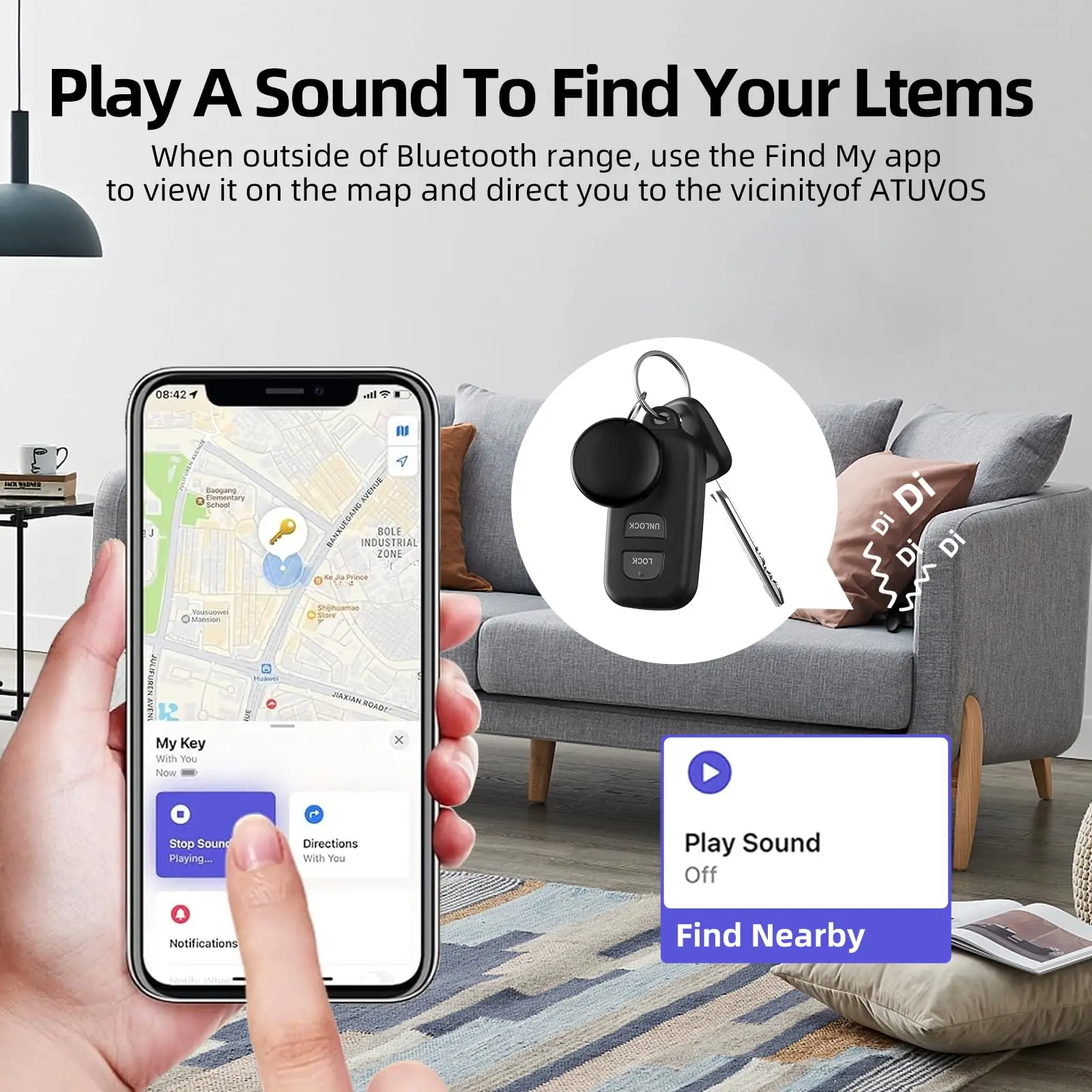 Фото Беспроводное устройство слежения Bluetooth Air Tags Tracker с Apple Find My Smart Item Finders для автомобильных ключей, рюкзака для багажа №4