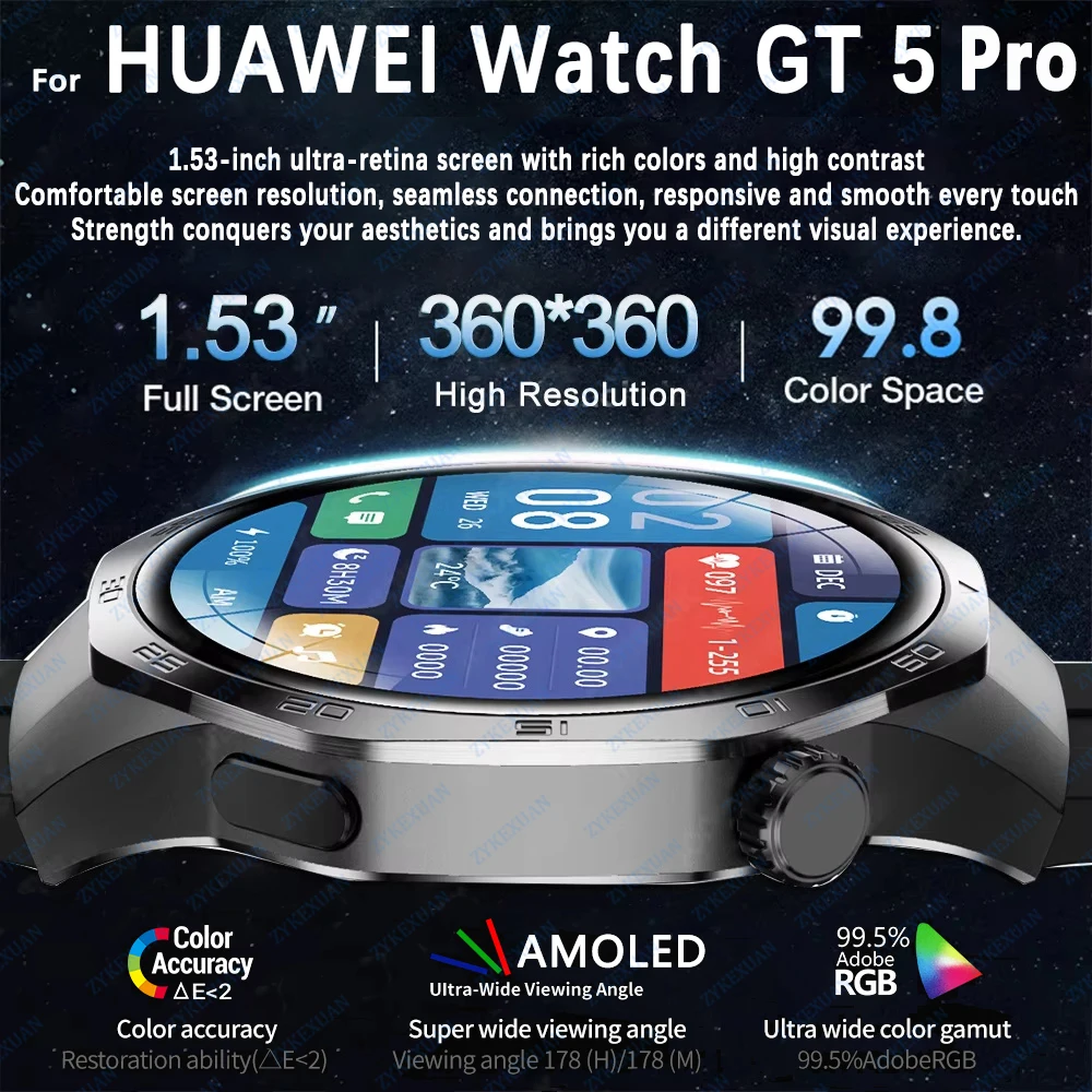 Новые умные часы NFC для HUAWEI GT5 Pro GPS мужчин 466*466 AMOLED экран сердечного ритма Bluetooth