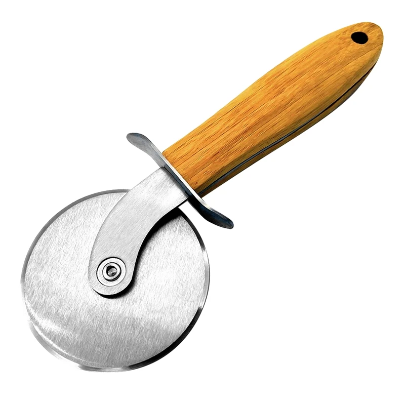 

Pizza Cutter Wheel, Pizza Slicer with Bamboo Non Slip Handle, Easy to Clean, Perfect for Pizza Pies Waffles Dough