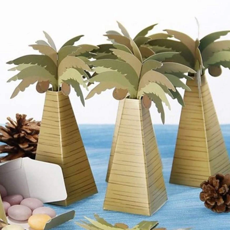 Paper Chocolate Sweet Treat Boxes Hawaiian Tropical Wedding Birthday Party Gift Packing