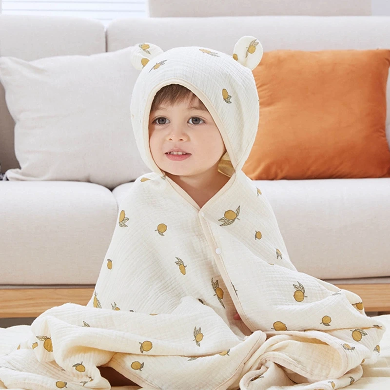 

Baby Hooded Bath Towel Receiving Blanket Cartoon Printed Soft Cotton Swaddle Wrap Towel Cape Bathrobe Cloak Poncho for Kids