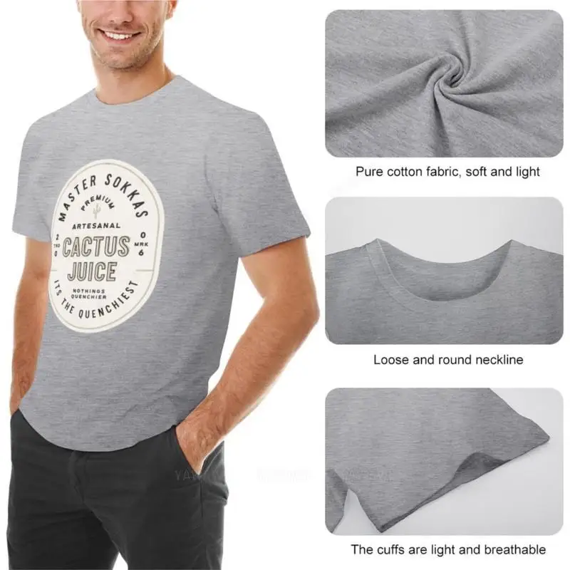 Летняя мужская футболка брендовая с кактусовым соком одежда в стиле аниме блузка