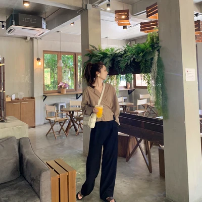 

Брюки женские повседневные универсальные, утепленные тонкие свободные штаны с завышенной талией и широкими штанинами