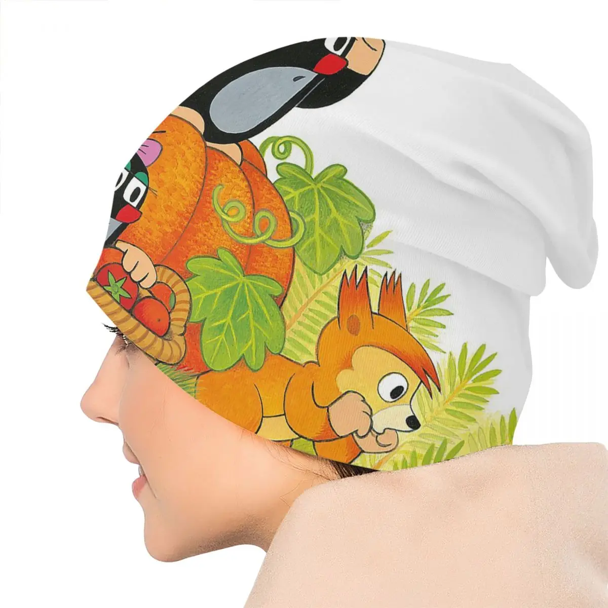 Krtek Zdenik шапочка головной убор вязаная шапка Готическая уличная мультяшная