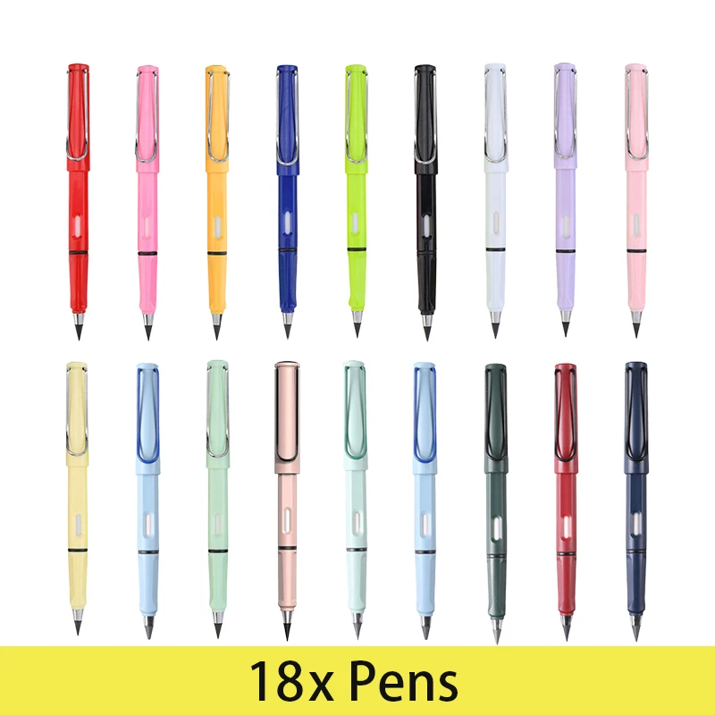 

18Pcs Everlasting Pencil with Eraser Inkless Pencil Replaceable Inkless Writing Pens for Writing