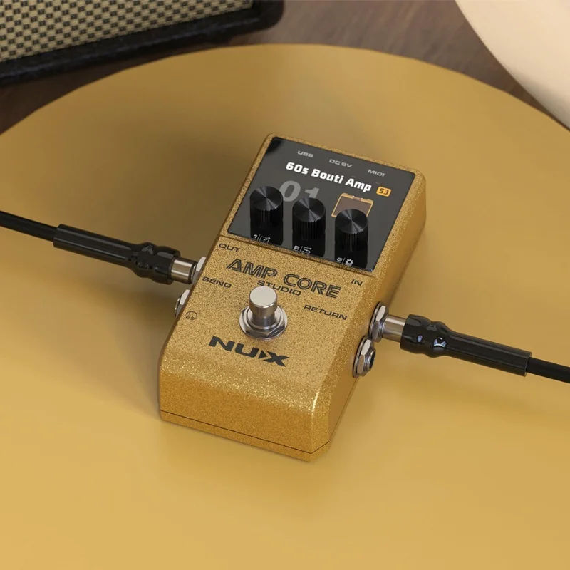 Фото Педаль NUX Amp Core Studio Modeler IR — 26 моделей усилителей, поддержка IR-файлов сторонних производителей, задержка 1,2 мс, выход на наушники для бесшумной практики №4