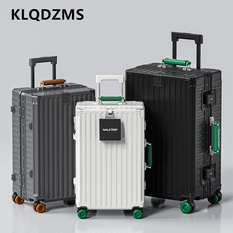 Фото KLQDZMS 20/24/26/28-дюймовый высококачественный чемодан на колесах большой вместимости из ABS+PC пластика, ручная кладь, дорожный чемодан на колесиках №2