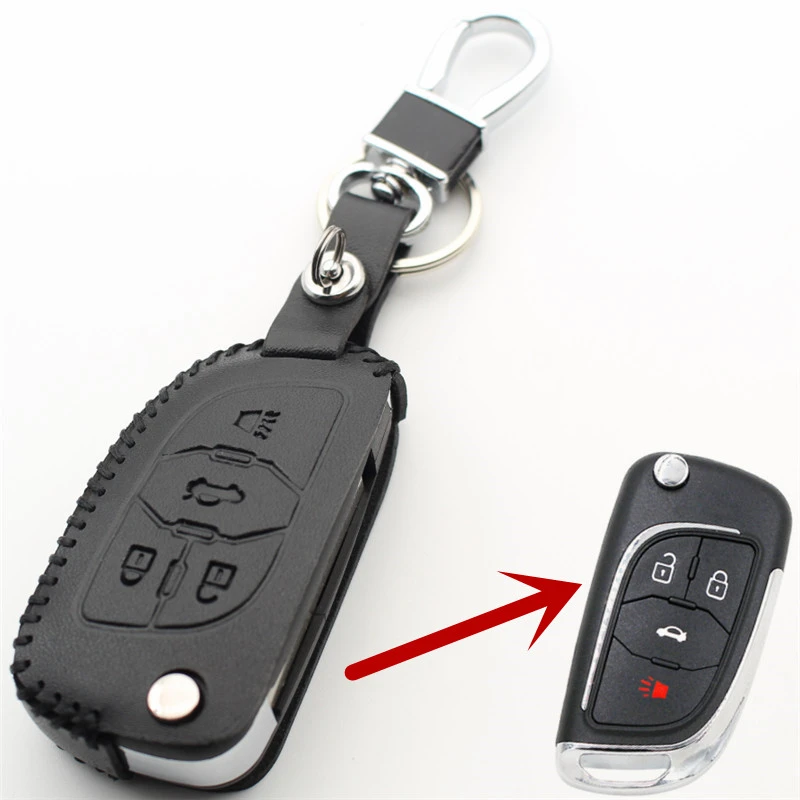 

Чехол для ключей из натуральной кожи с дистанционным управлением для Chevrolet Lova Cruze Camaro Malibu для Buick Regal LaCrosse для Opel Insignia