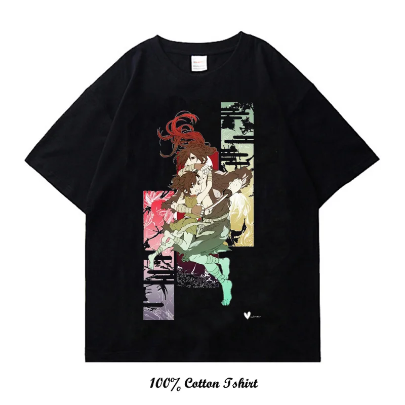 Dororo Black hip-hop Harajuku street wear Japanese anime print T-shirt cotton casual T-shirt summer short-sleeved shirt