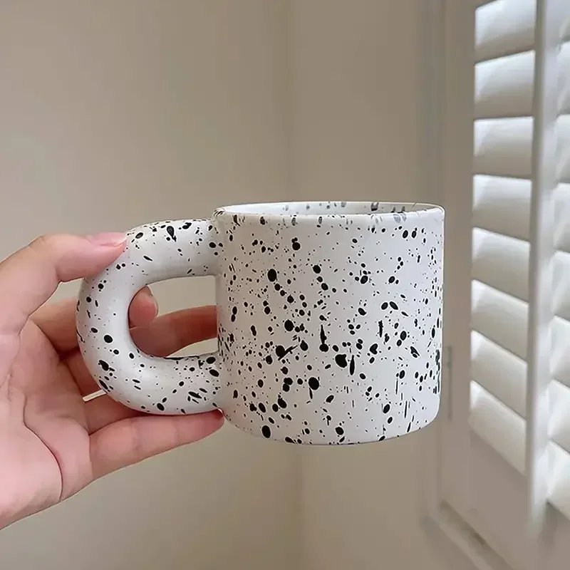 Керамическая кофейная кружка с зернистой поверхностью 300 мл креативные чашки