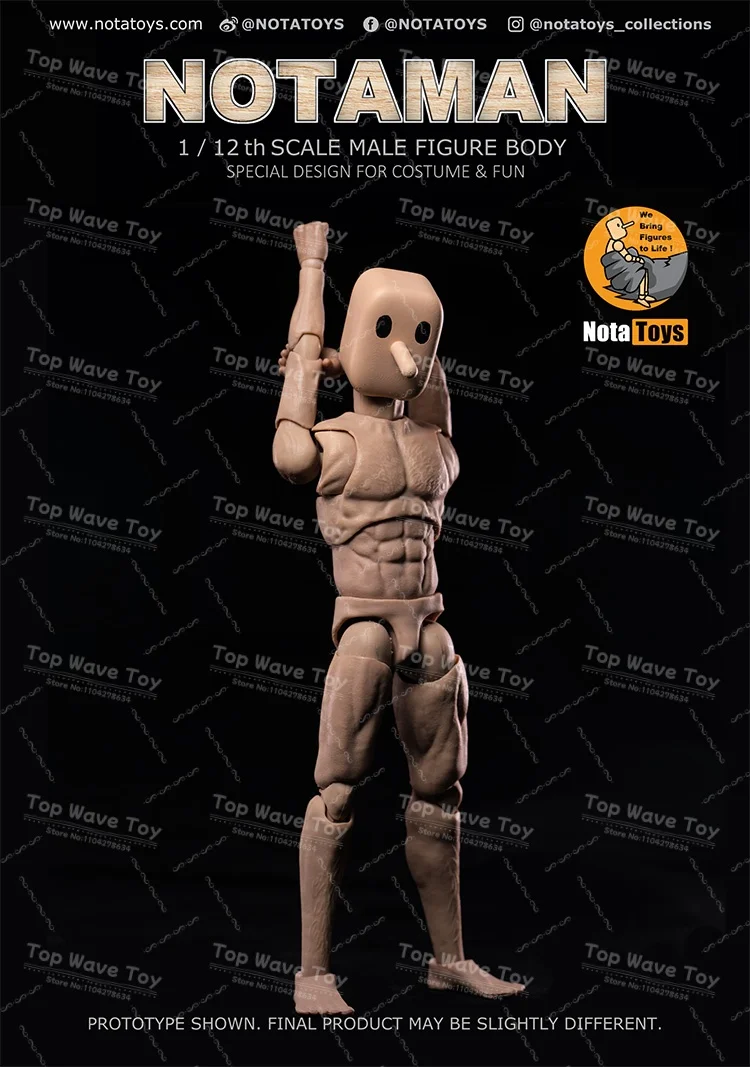 Фото Новый запас Notaman NT-01 NT-02 1/12 сильная мускулистая с квадратной головкой, длинный нос, шарнирное тело, 16,5 см, фигурка мужского солдата, игрушка №3