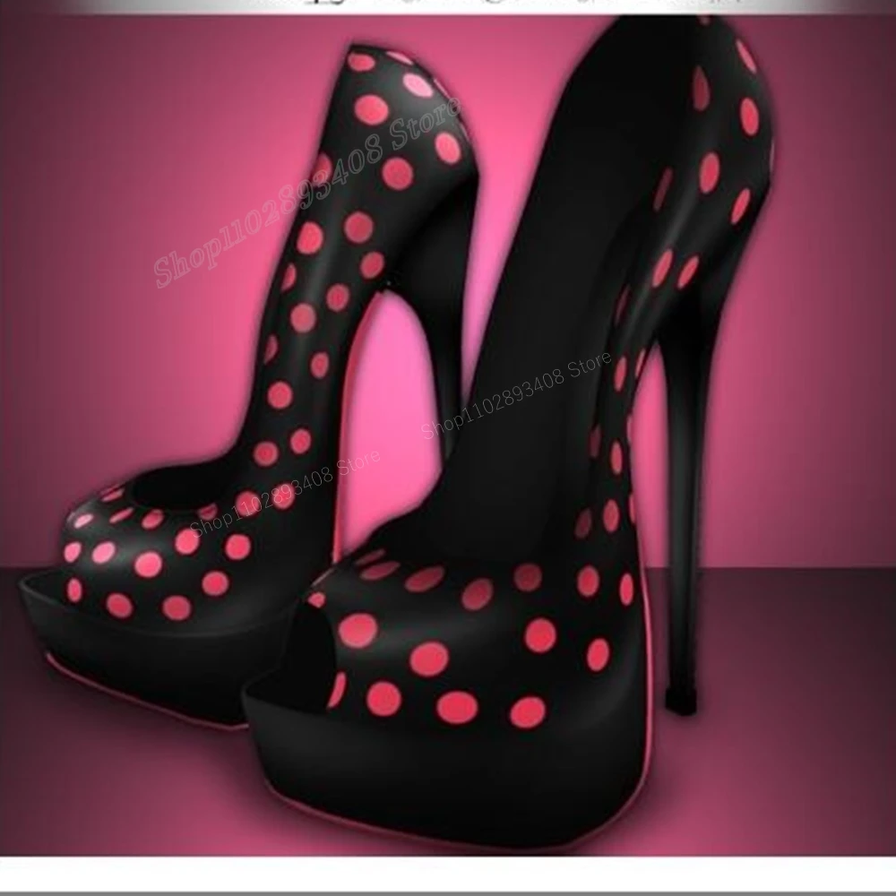 Туфли-лодочки женские весенние с открытым носком на высоком каблуке и платформе