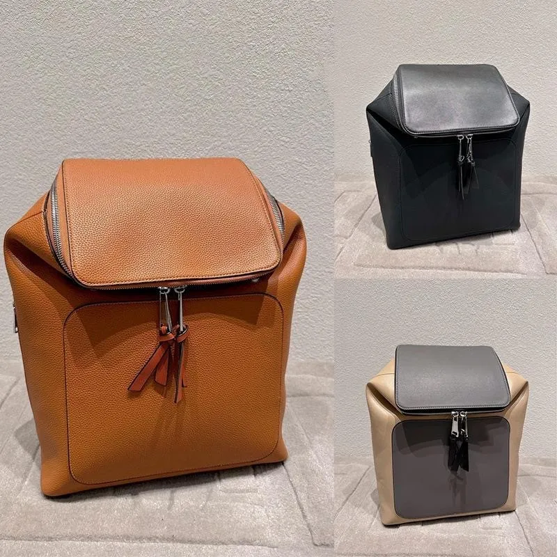 

Роскошный дизайнерский рюкзак из высококачественной натуральной воловьей кожи, вместительный черный повседневный рюкзак для мужчин и женщин, 2023