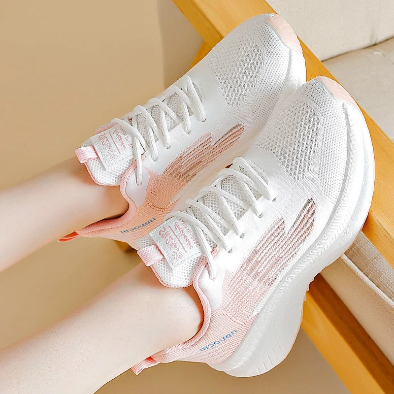 

Модные сетчатые женские кроссовки для бега, женские уличные Нескользящие кроссовки для девочек, школьная обувь для женщин