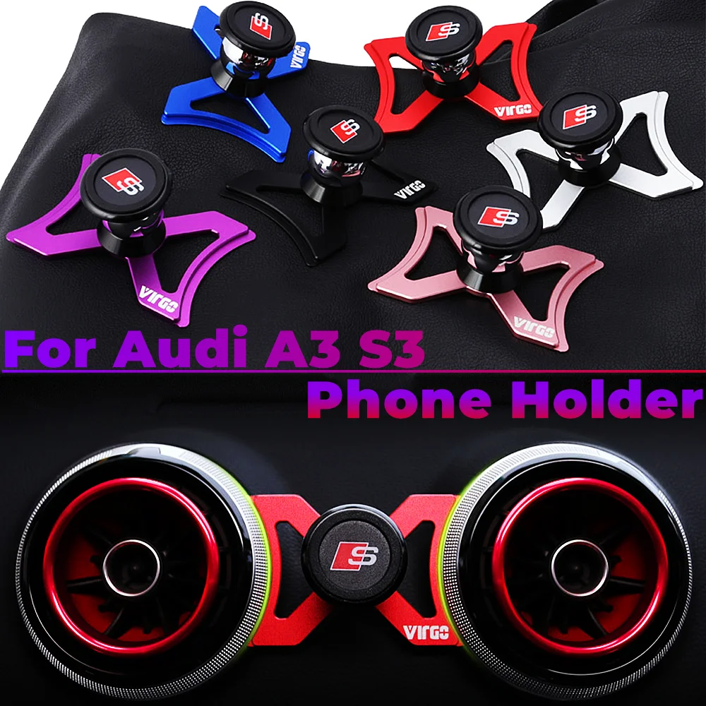 

For Audi A3 S3 RS3 8V Car Phone Holder Air Vent Mount Bracket 360 Rotatable Support Magnetic Stand GPS Accessories Car Styling