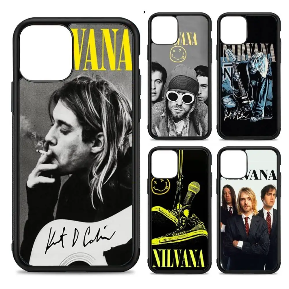 Фото Противоударные чехлы для телефонов Grunge Band N-Nirvana для iPhone 11 12 13 14 15 16 17 Pro Max Plus из TPU+PC №3