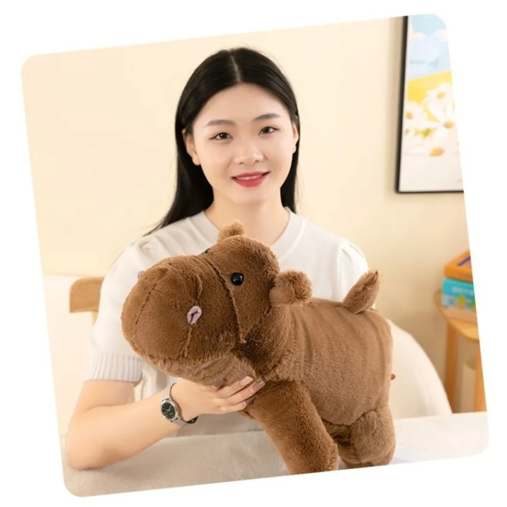 Новый Moodeng Hippo детская плюшевая игрушка коричневая мягкая кукла бегемот