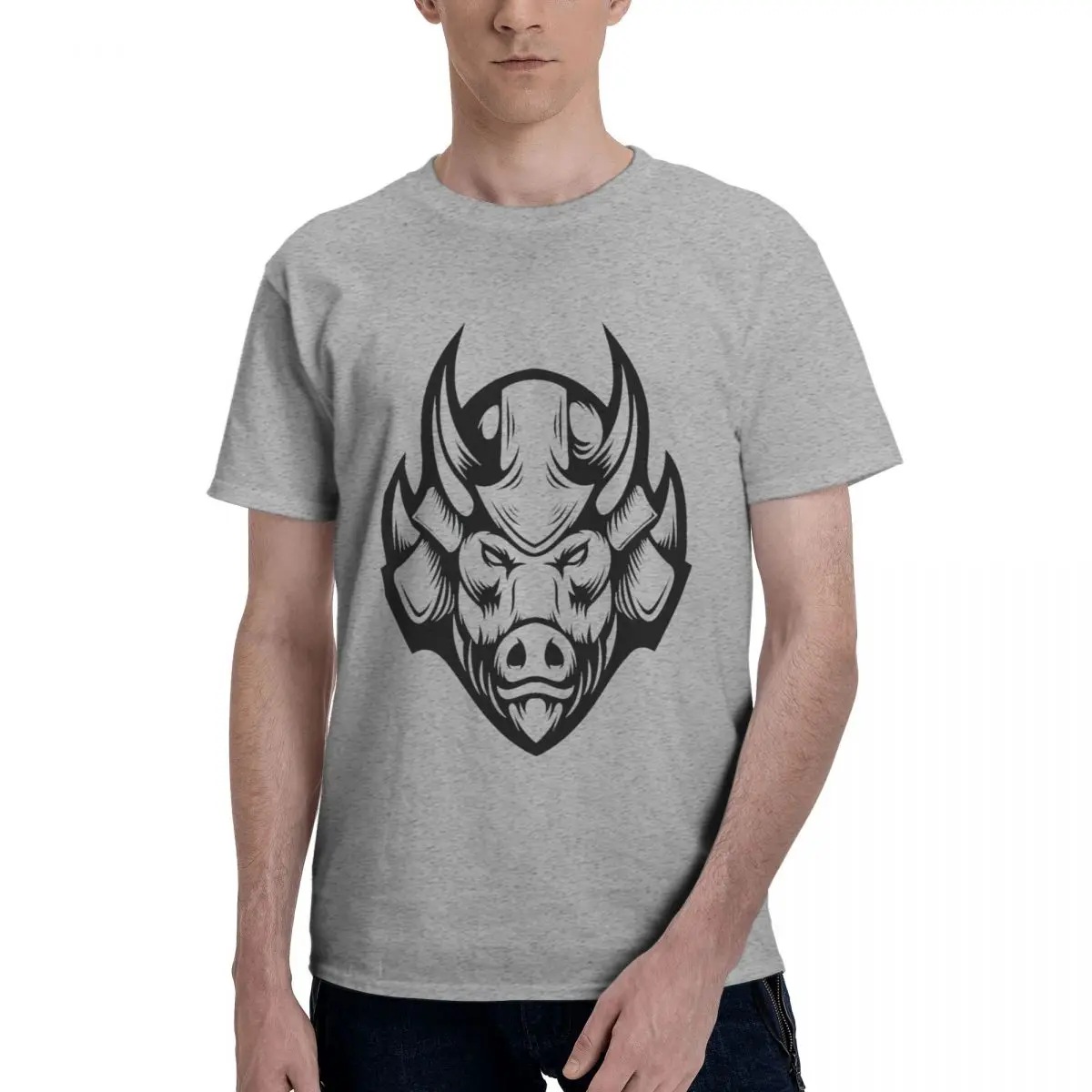 

Anime Viking Skull Viking Humor Graphic Men's Basic Short Sleeve T-Shirt men set Vikings Hot Sale Tees Tops