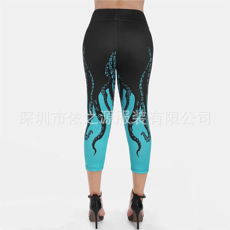 2022 Women Octopus Printed Leggings Fashion Slim Tight Seamless Fitness Gym Leggings Stretch Yoga Pants Summer Ropa De Mujer