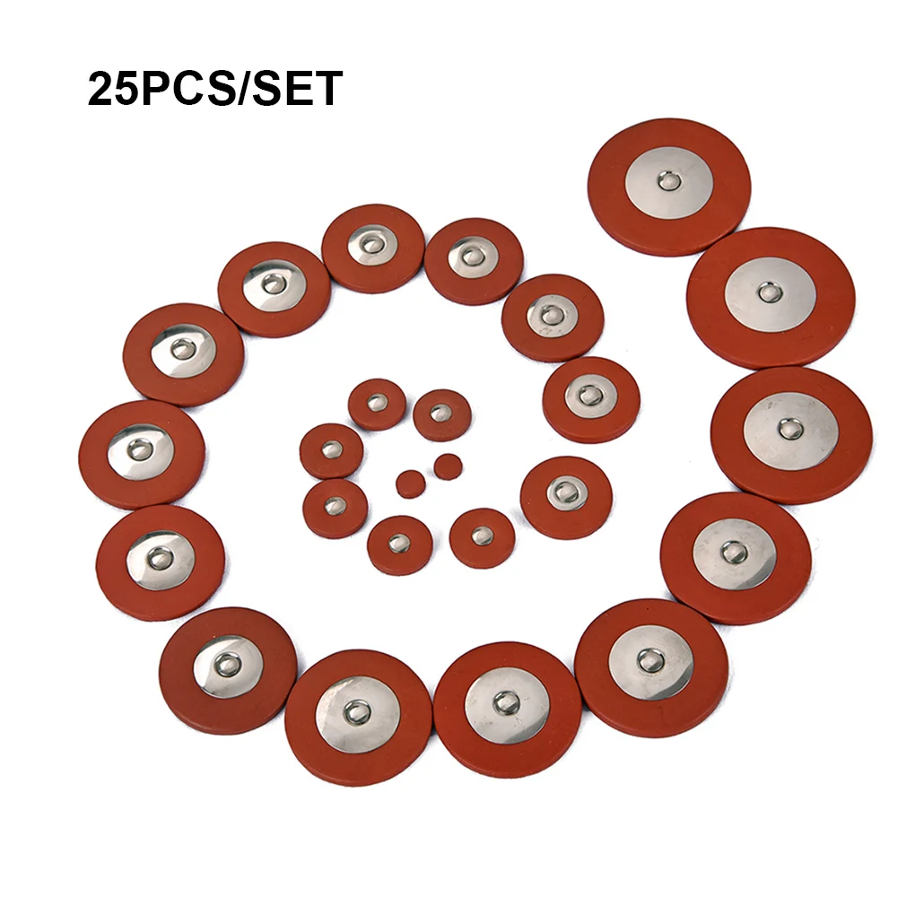 

25 Pieces Tenor Saxophone Pads Leather Round Mini Sax Musical Instruments Replacement Repair Tools Maintenance