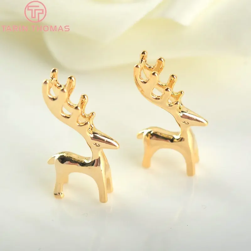 (1837)6 шт. 21x9 мм 24-каратного золота латунная тканая ткань подвески высокое качество