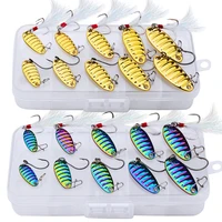 10 pcs set jig 2 5g 5g 7g 10g rotating metal spinner spoon fishing lure baits for trout pike pesca fish treble hook tackle kit