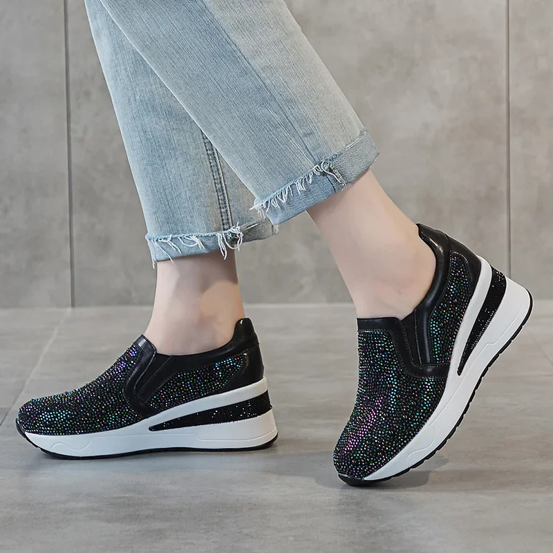 CLAIAMI женская обувь Бриллиантовая планшетовая повседневная для женщин слипоны