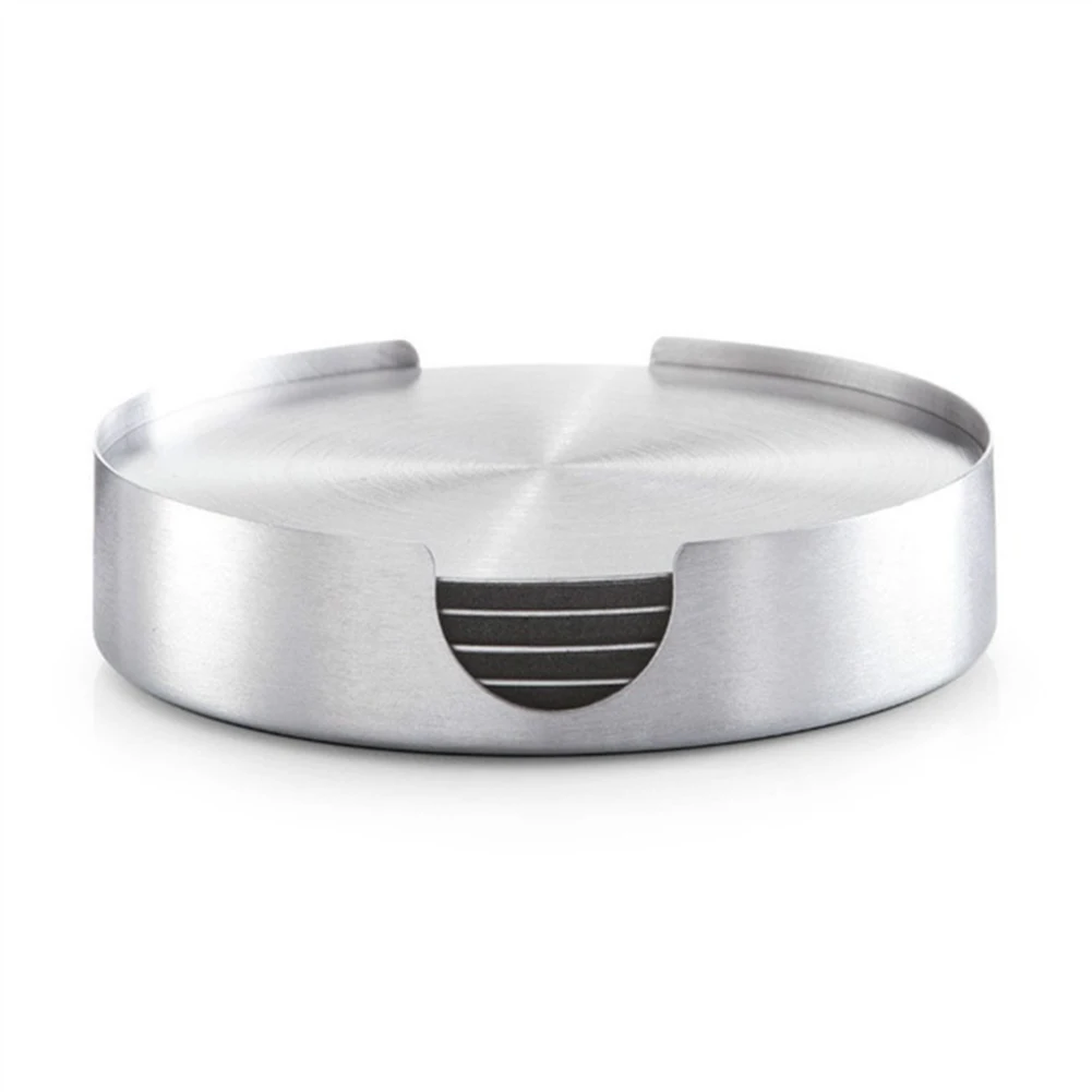 6 шт./компл. круглая подставка под пиво из нержавеющей стали |