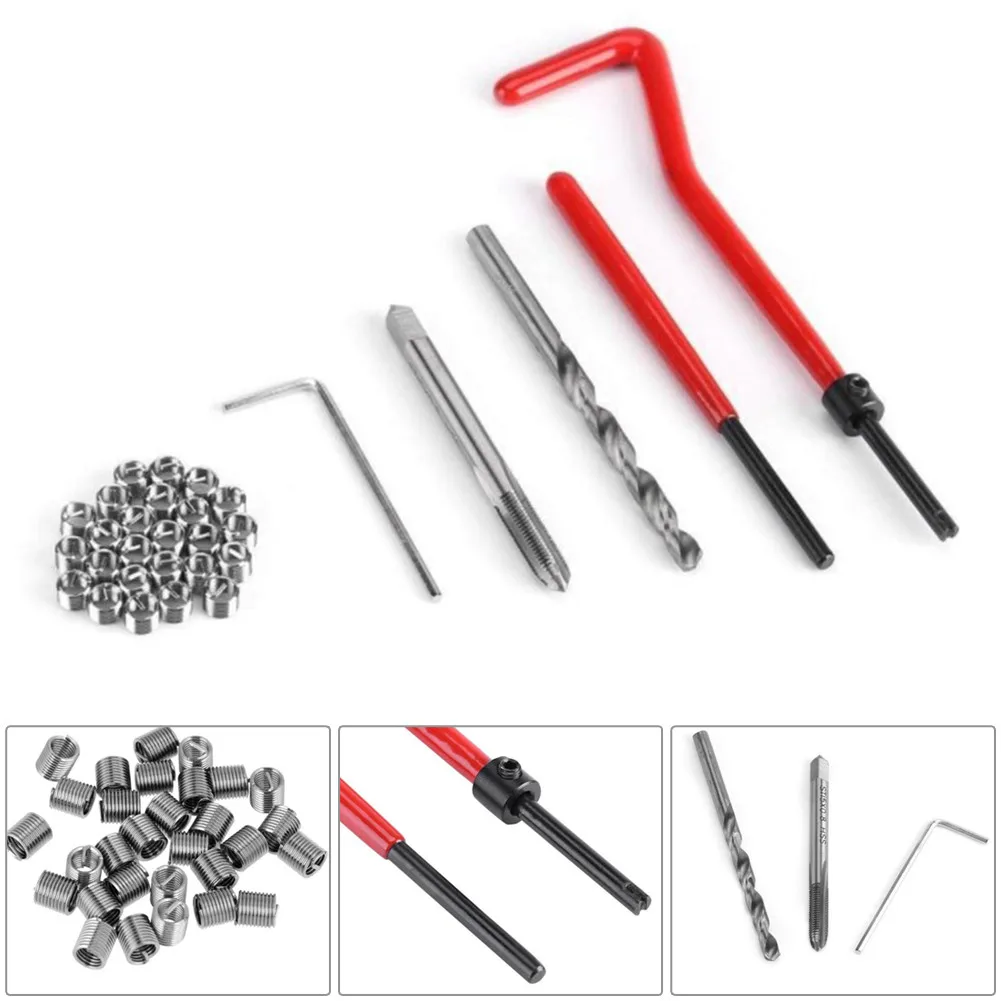 

30Pcs/Set Metric Thread Repair Insert Kit M5*0.8 Coil Helicoil Set Tool For Engine Repair And Automotive