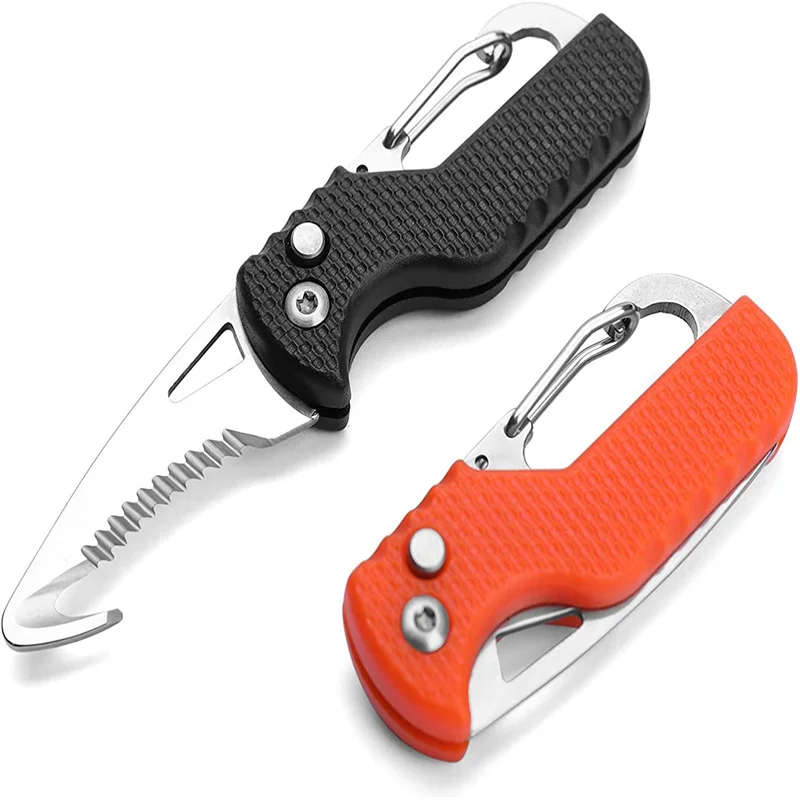 

Portable Multifunctional Express Parcel Knife, Keychain, Serrated Hook, Carry-On Unpacking, Emergency Survival Tool Box Opener