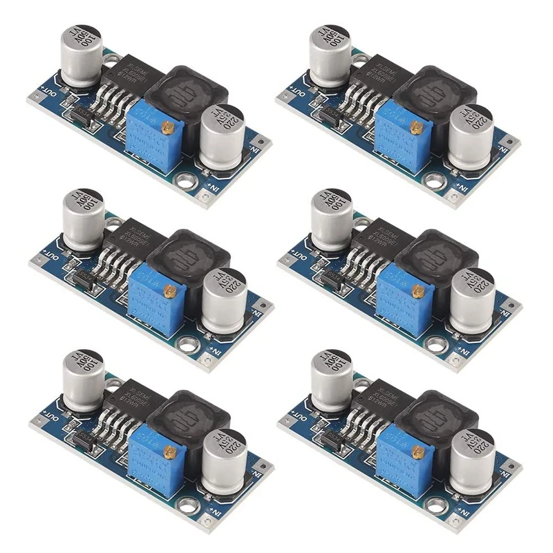 6 шт. XL6009 DC-DC регулируемый повышающий модуль DC3-30V до DC5-35V повышающий трансформатор выходное напряжение модуль преобразователя мощности 400 кГц